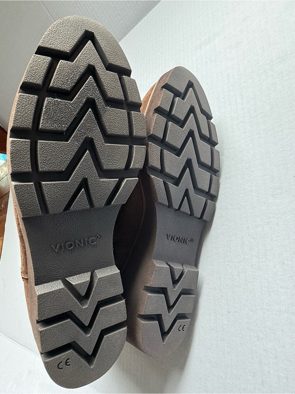Vionic Ariana Brown Suede Wedge Ankle Boots Women’s 11 EU 42 Zip Comfort - Picture 2 of 7